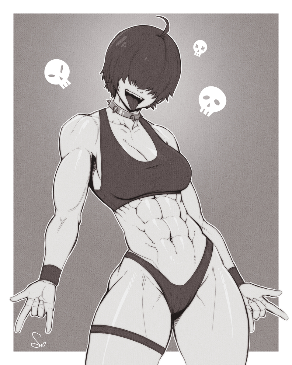 This is a pixiv picture whose title is Buff girl posing.