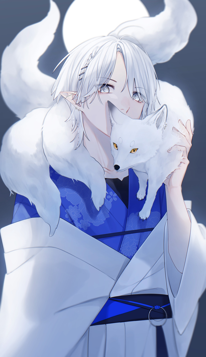 This is a pixiv picture whose title is 月みたいな者.