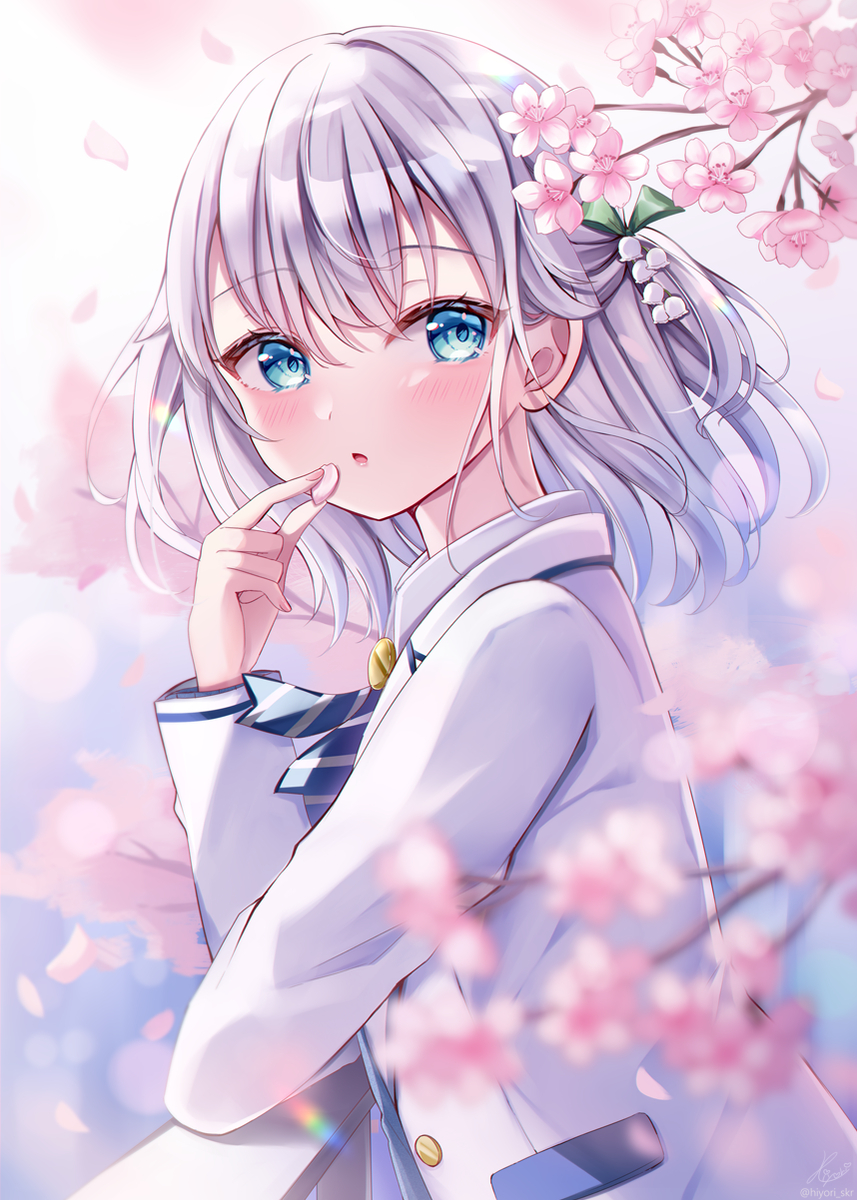 This is a pixiv picture whose title is さくら舞う.