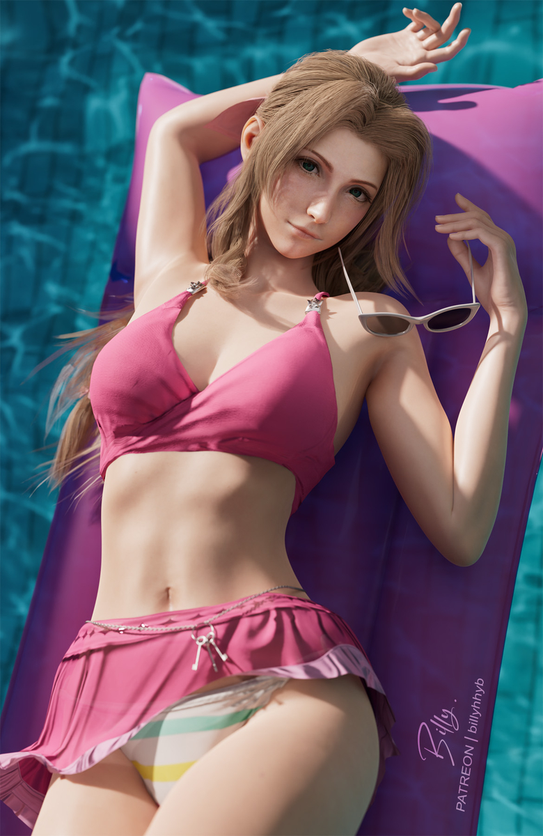 This is a pixiv picture whose title is Bikini Aerith ~.