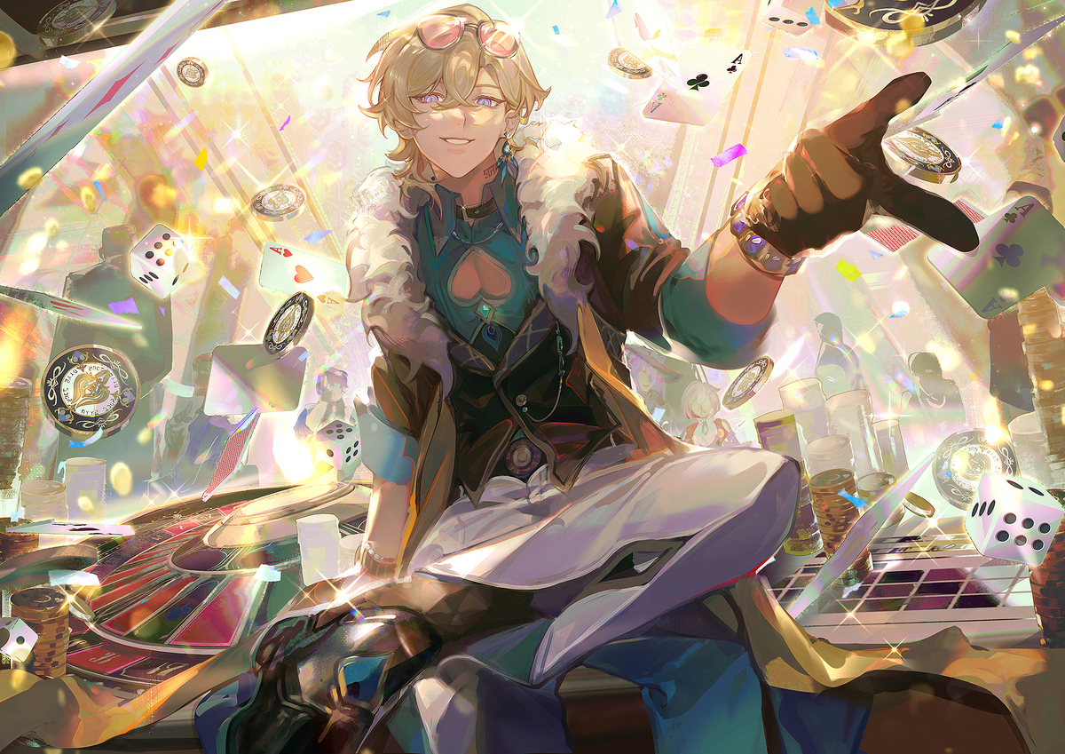 This is a pixiv picture whose title is Aventurine ♠️🦚.
