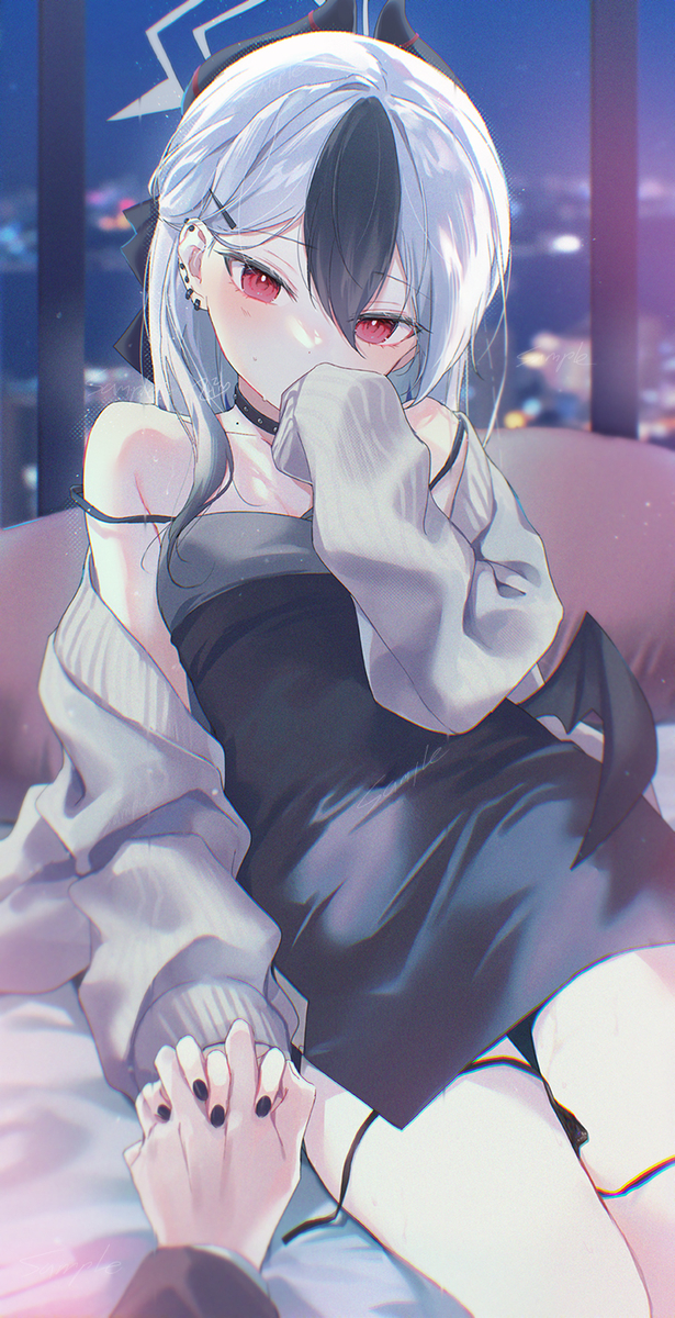 This is a pixiv picture whose title is 「手…離さないで。」.