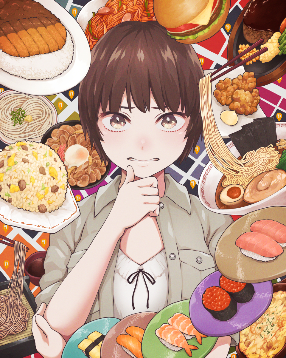 This is a pixiv picture whose title is 迷うってことはたぶんそんな腹減ってない.