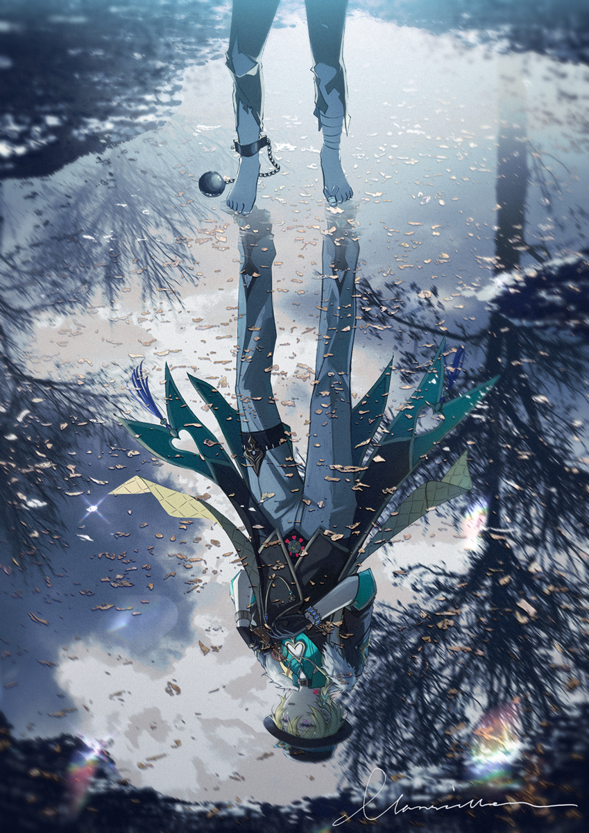 This is a pixiv picture whose title is 鏡像.