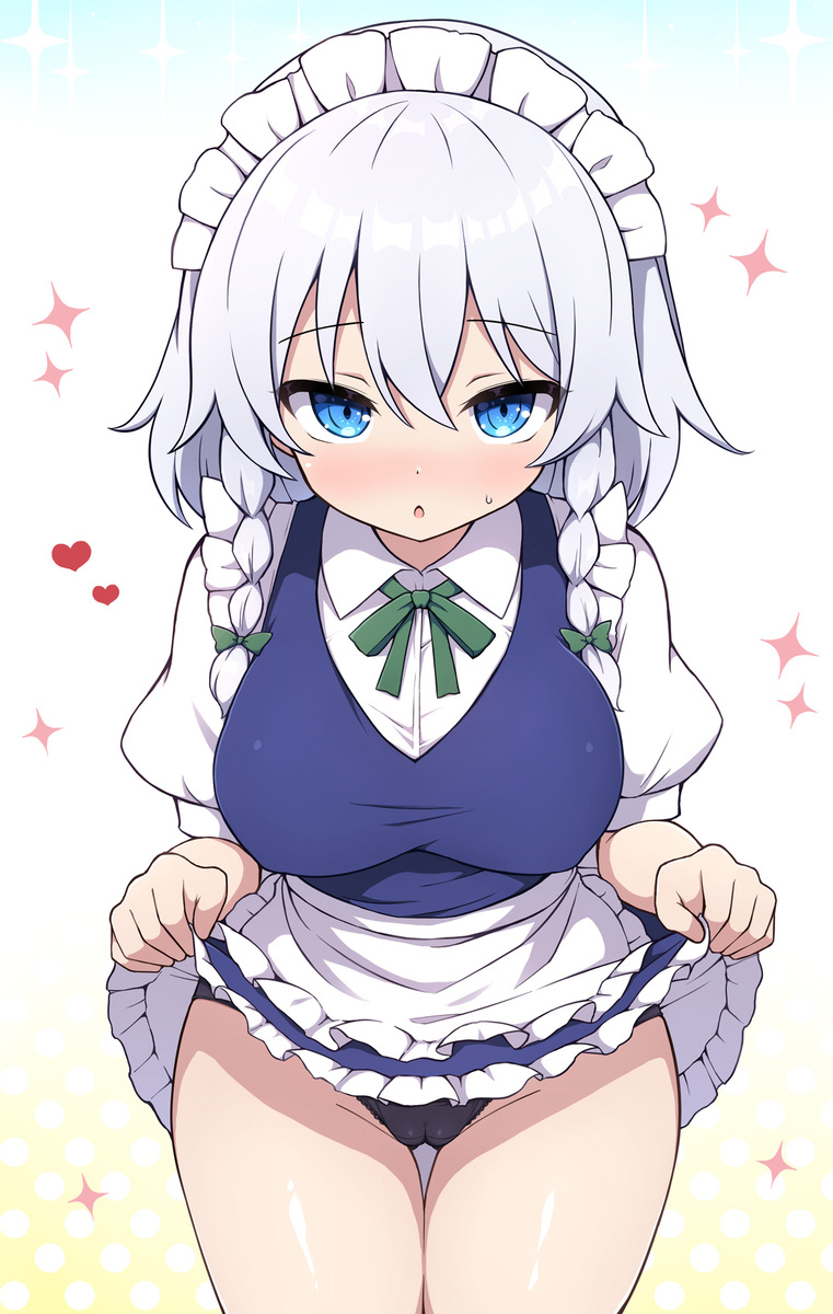 This is a pixiv picture whose title is たくし上げ咲夜さん.