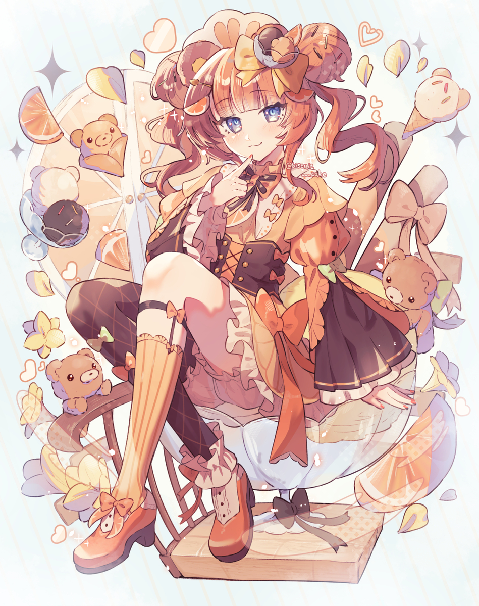 This is a pixiv picture whose title is 🍊×🍨.