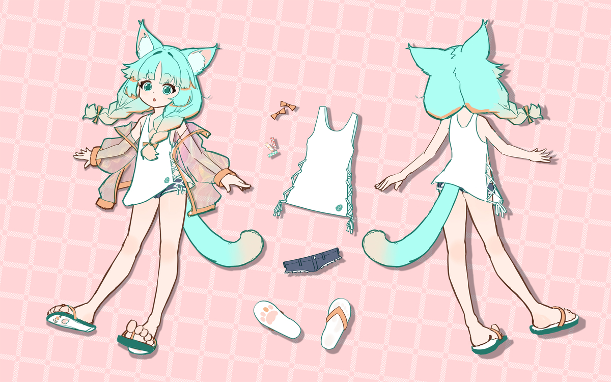 This is a pixiv picture whose title is 薄荷猫.