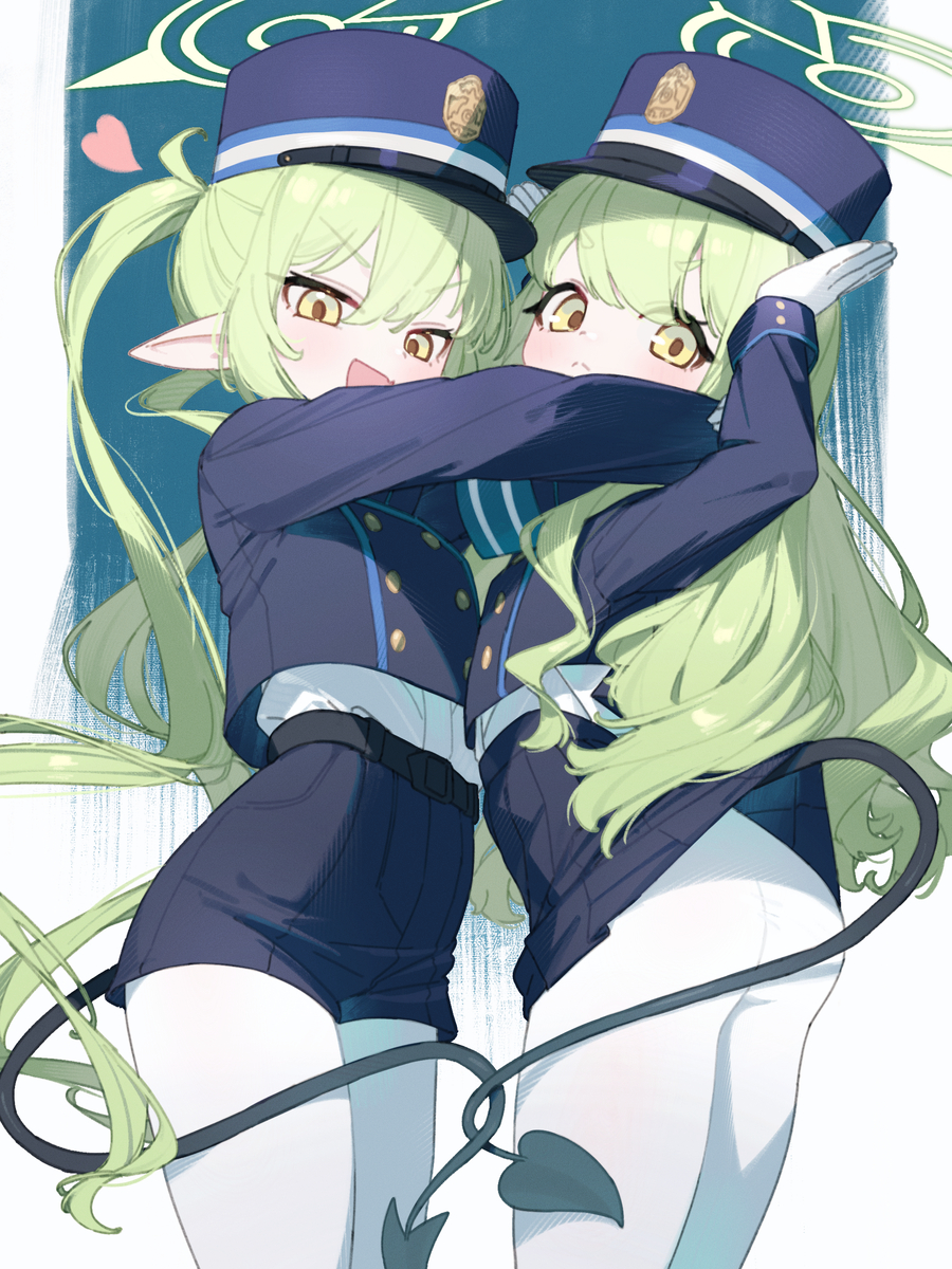 This is a pixiv picture whose title is 鉄道学園の双子ちゃん.