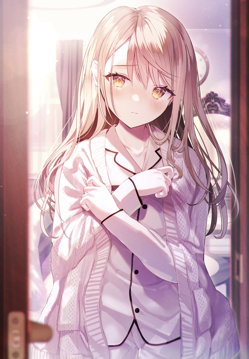 This is a pixiv picture whose title is 「今日だけは、甘えさせてください」.