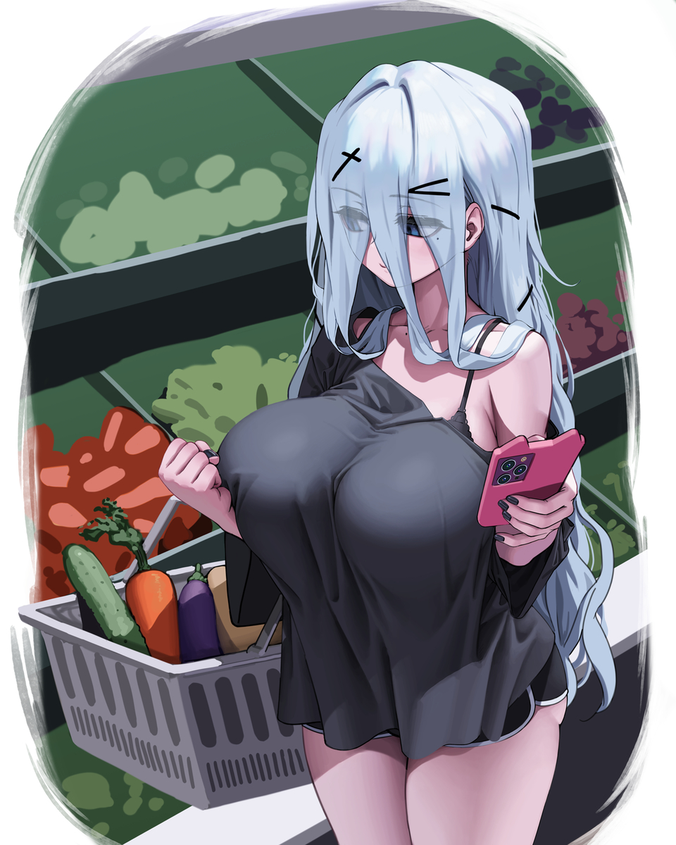 This is a pixiv picture whose title is 買い物中のユキナちゃん.