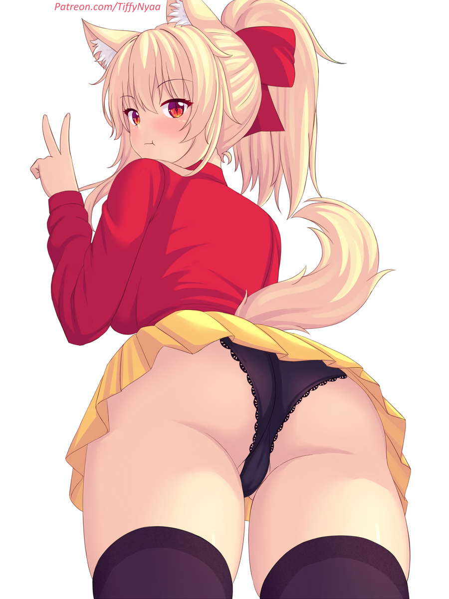 This is a pixiv picture whose title is Ecchi!! Up my skirt~~.