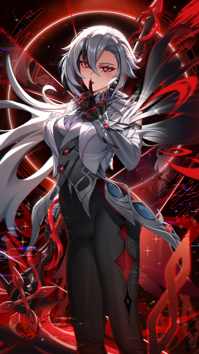 This is a pixiv picture whose title is Arlecchino 🕷️🌑.