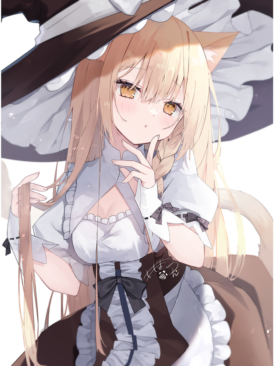 This is a pixiv picture whose title is 猫耳魔理沙ちゃん.