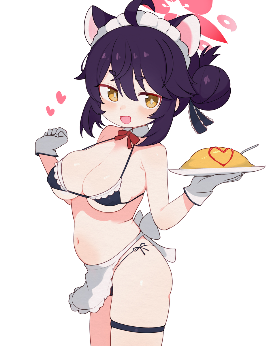 This is a pixiv picture whose title is Maid bikini kaede.