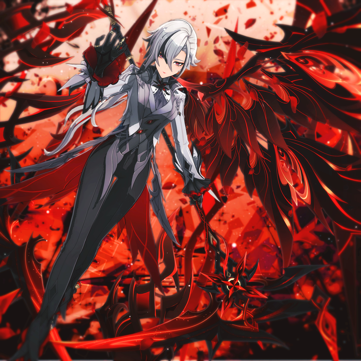 This is a pixiv picture whose title is 【原神MMD】アルレッキーノさん その４.