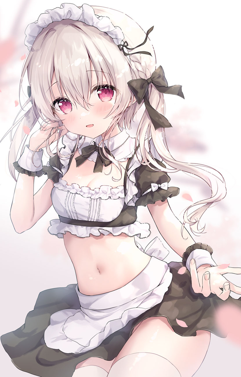 This is a pixiv picture whose title is 黒メイドめいちゃん.