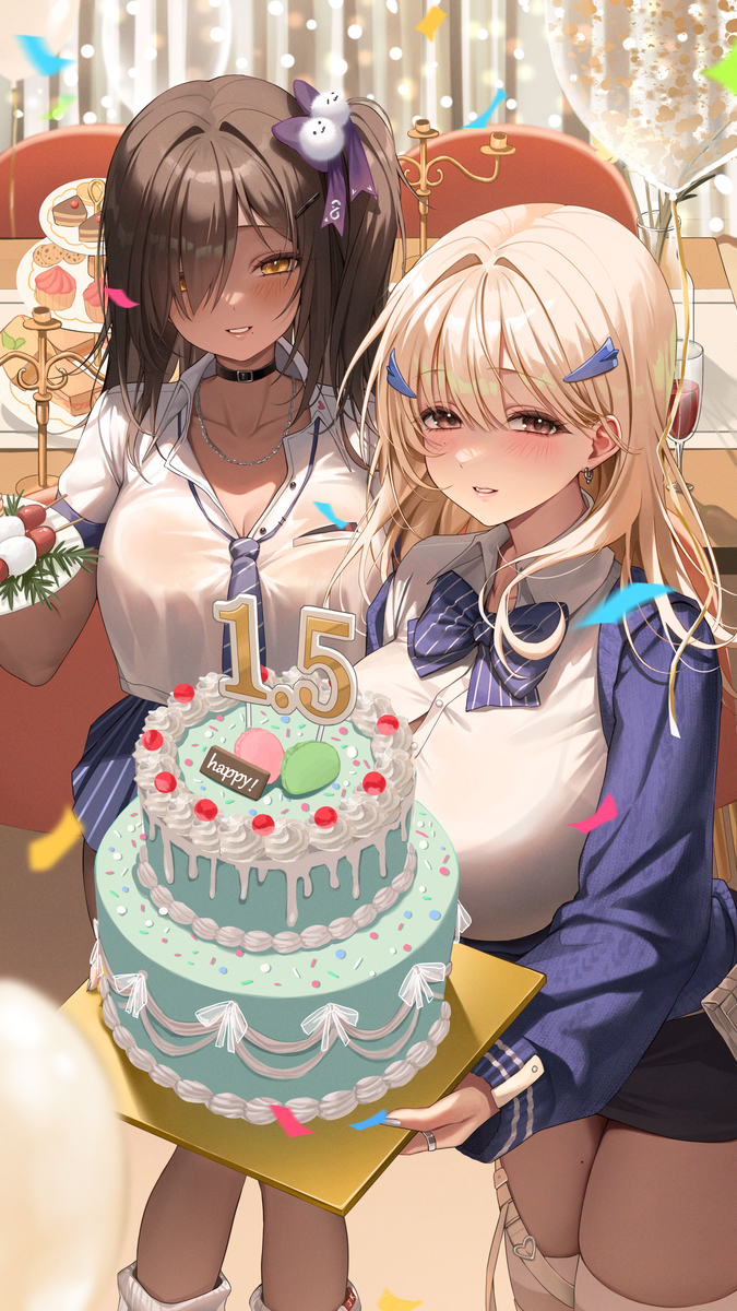 This is a pixiv picture whose title is ナガ＆ティア🎂🎉🎉.