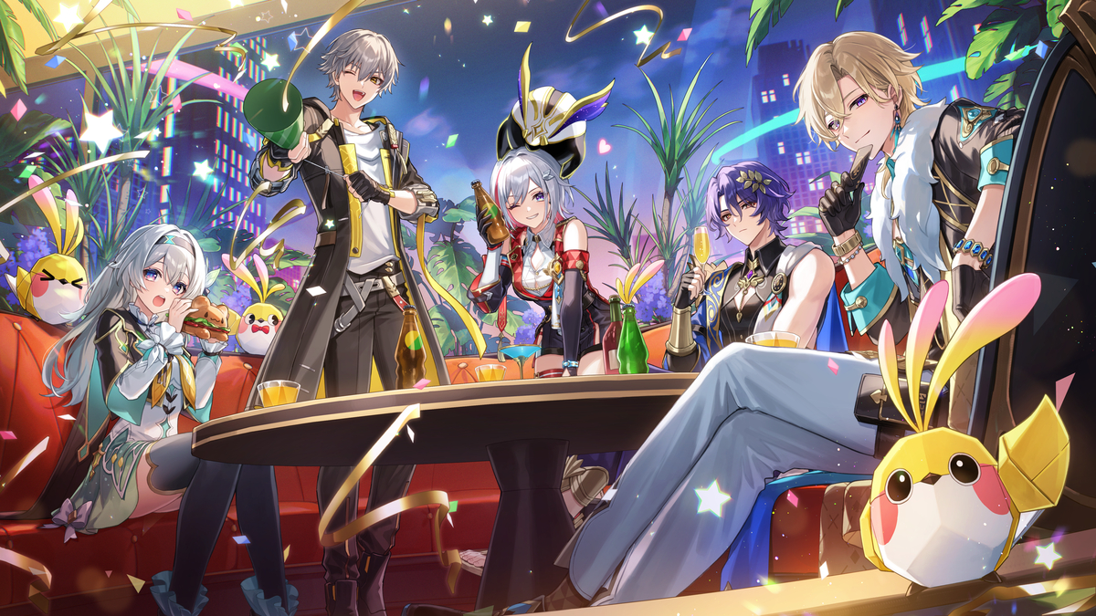 This is a pixiv picture whose title is Happy 1st Anniversary!🥂✨.