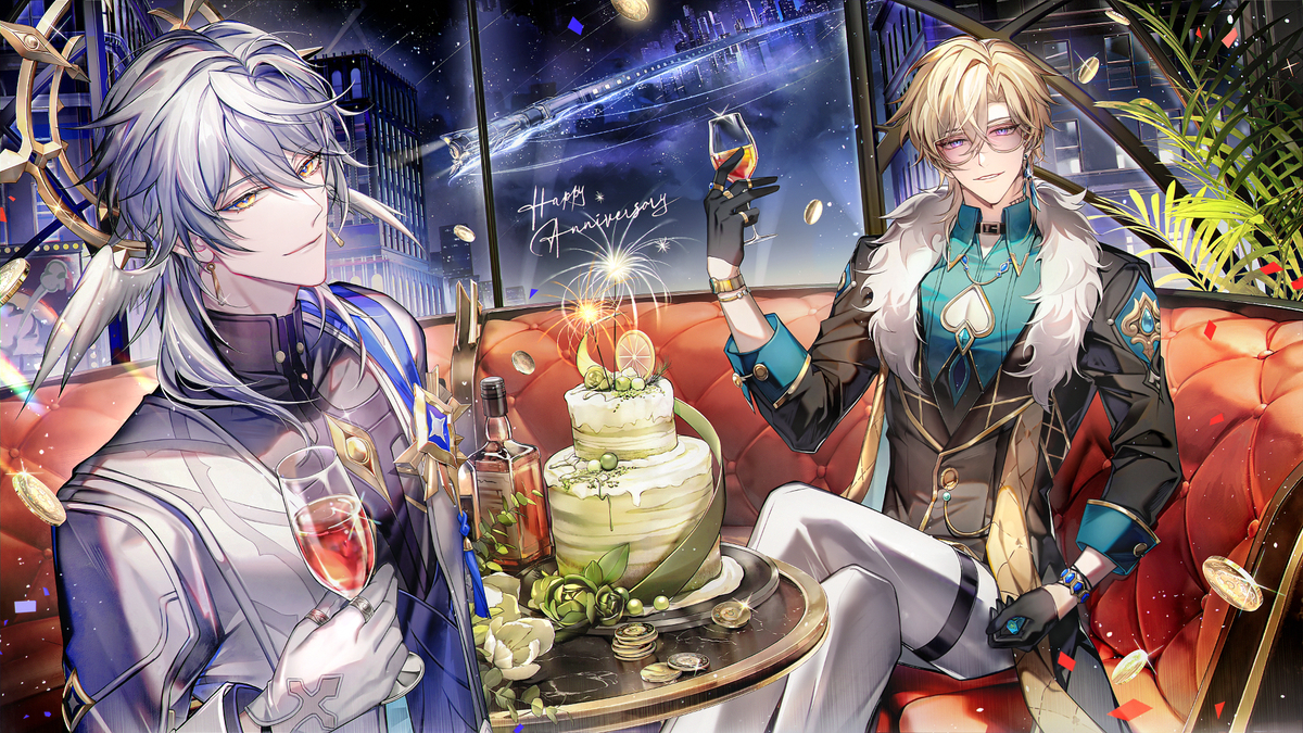 This is a pixiv picture whose title is 1st Anniversary！.