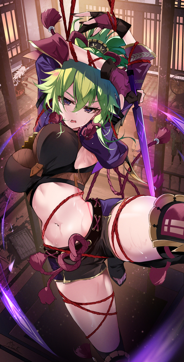 This is a pixiv picture whose title is 「くっ…」.
