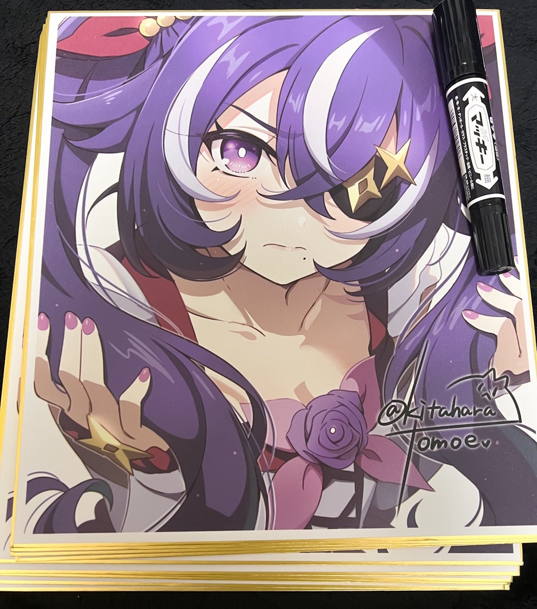 This is a pixiv picture whose title is コミ1🍟魔砲少女⭐︎シュヴルーズ色紙.