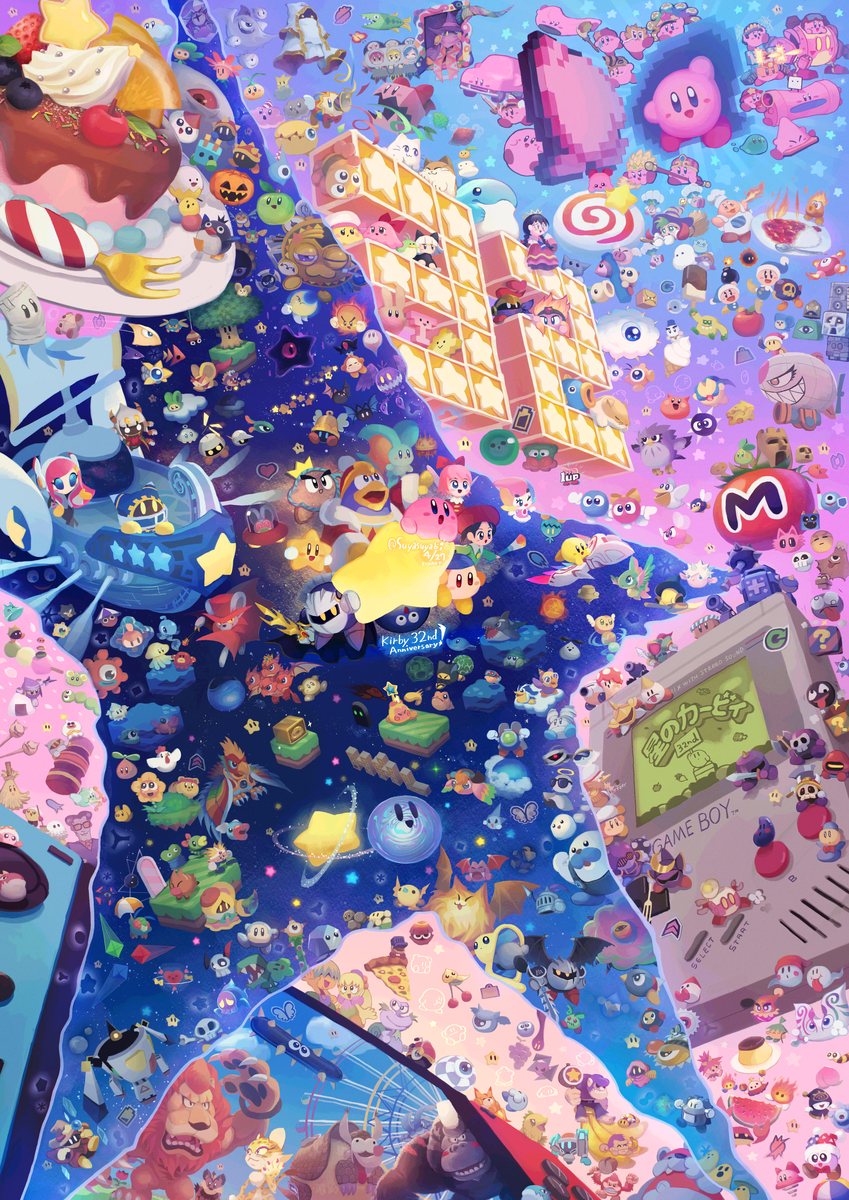 This is a pixiv picture whose title is 星のカービィ32周年！.