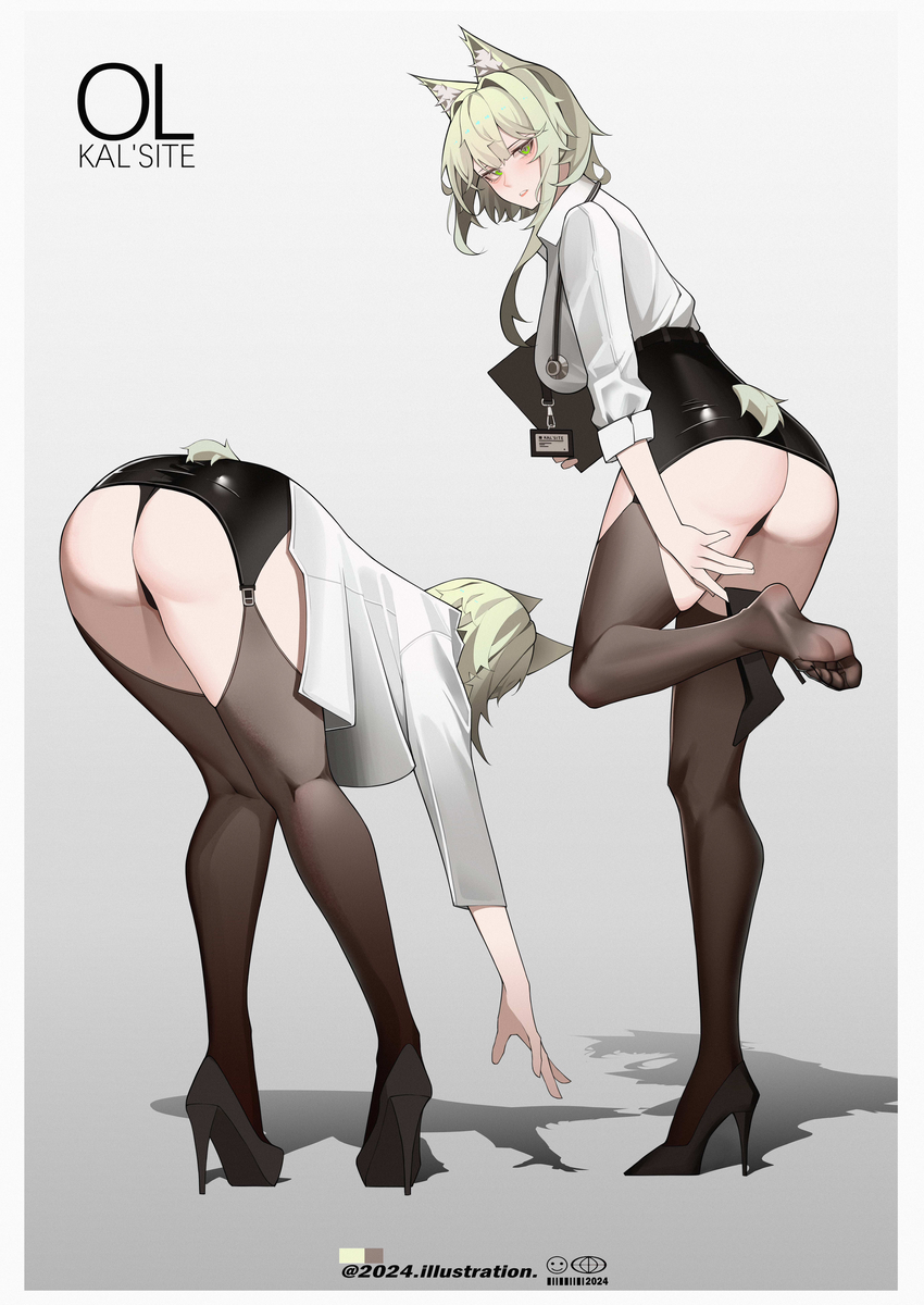 This is a pixiv picture whose title is 凯尔希-工作失误.