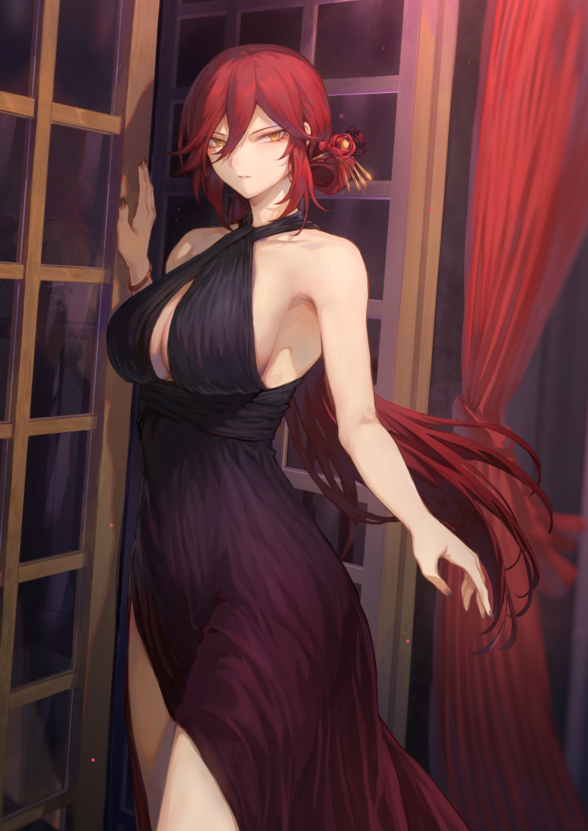 This is a pixiv picture whose title is パーティードレスなツバキさん.