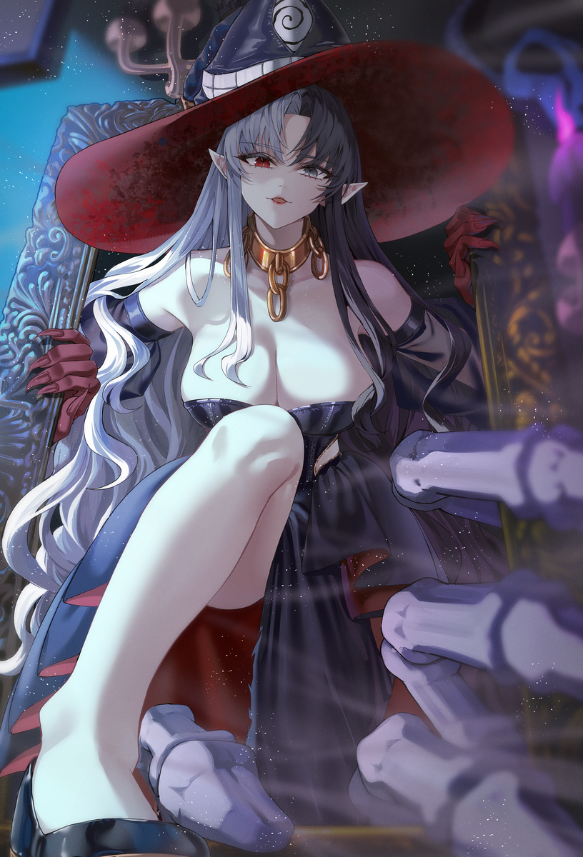 This is a pixiv picture whose title is 呪いの魔女.