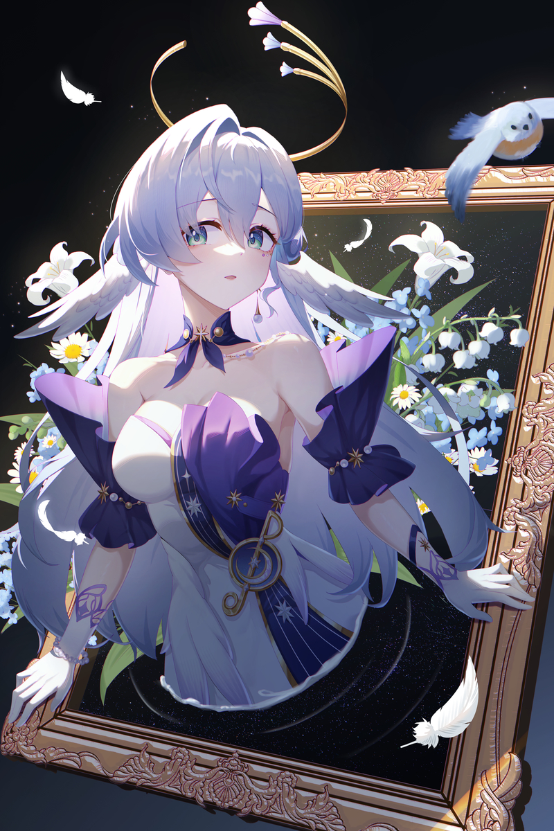 This is a pixiv picture whose title is 画框知更鸟.