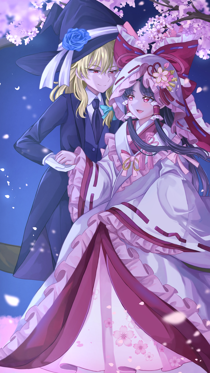 This is a pixiv picture whose title is 春夜の結婚式.