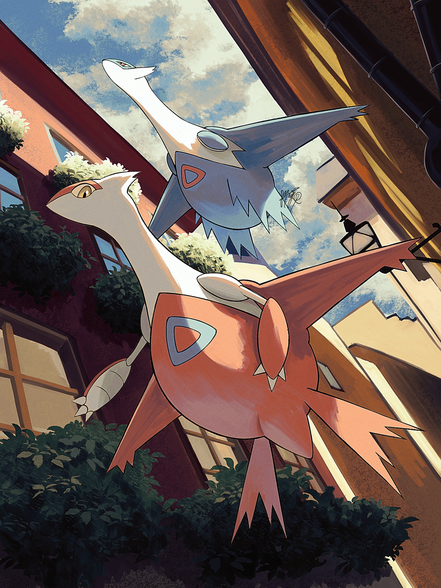 This is a pixiv picture whose title is 市街飛行.