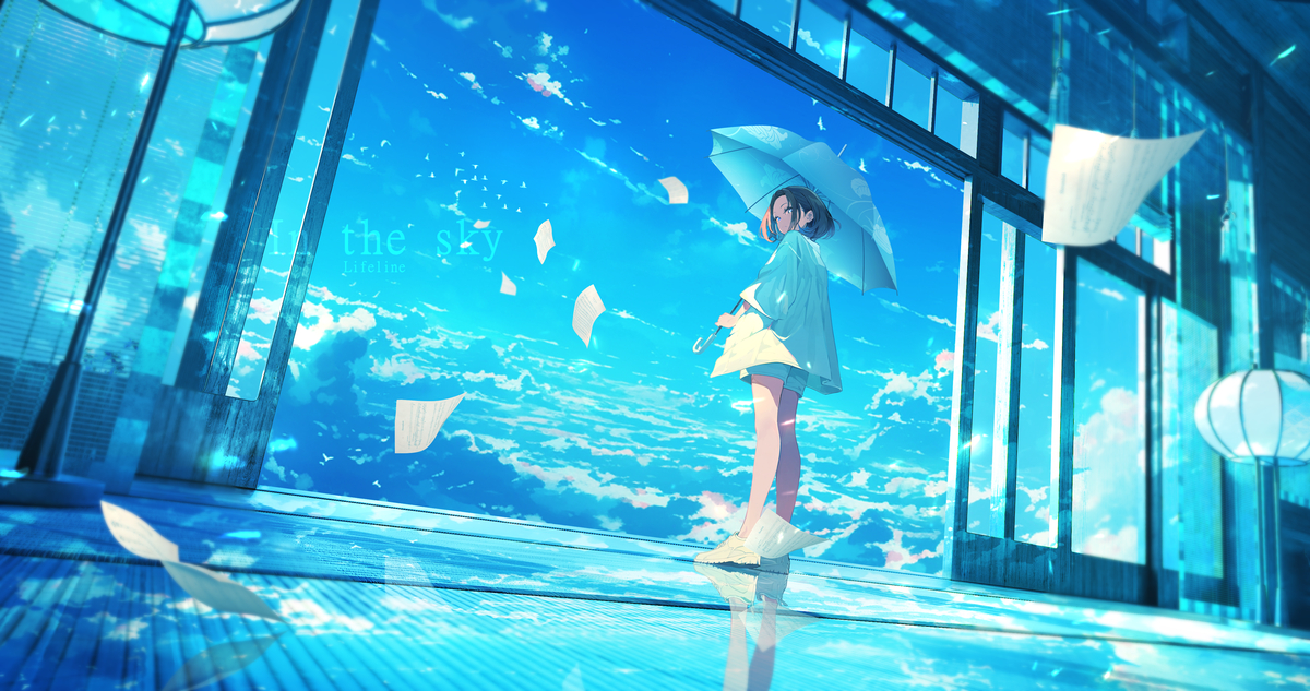 This is a pixiv picture whose title is 镜世界-云海之上.
