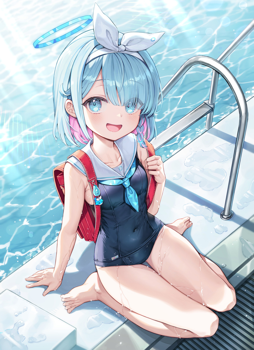 This is a pixiv picture whose title is ブルアカスク水部.