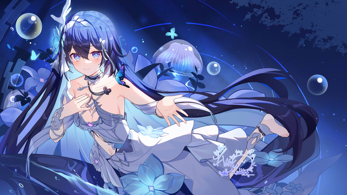 This is a pixiv picture whose title is 【希儿615】沉溺于希儿的海洋.