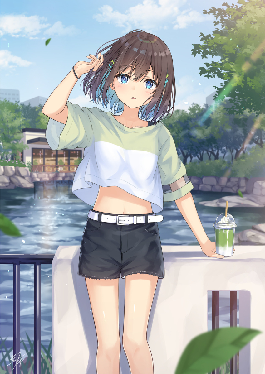 This is a pixiv picture whose title is 抹茶ラテ.