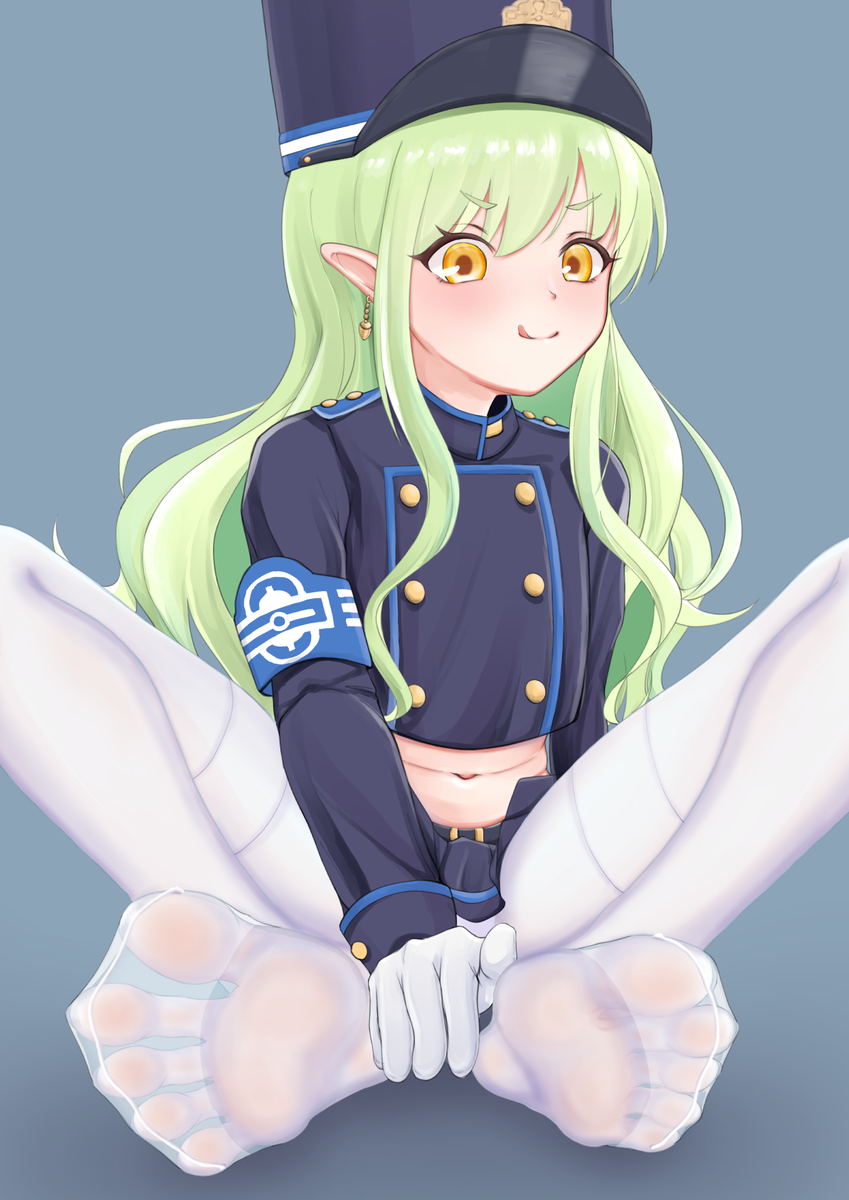 This is a pixiv picture whose title is ヒカリの足でシュポシュポ（裸足差分も有）.