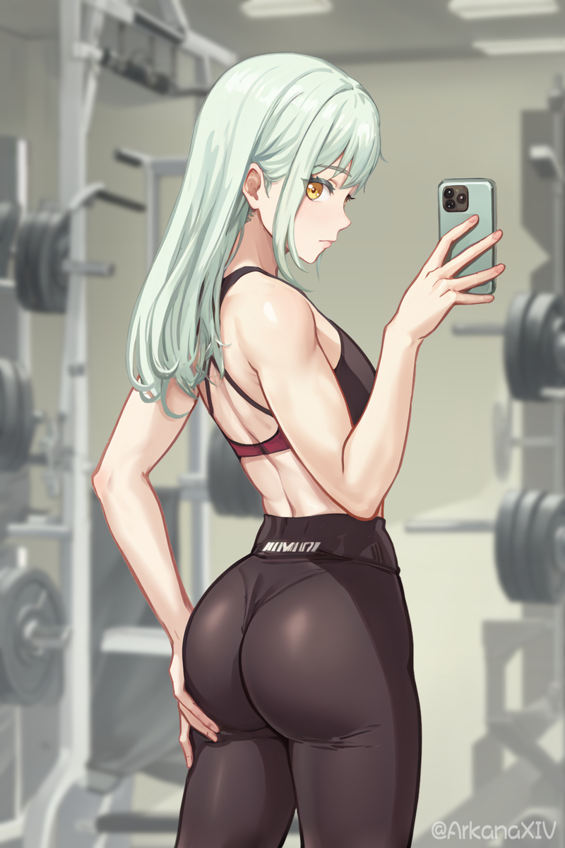 This is a pixiv picture whose title is 睦：健身对一个人的改变有多大.