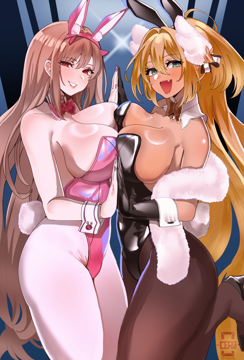 This is a pixiv picture whose title is Viper/Rupee bunny bond.