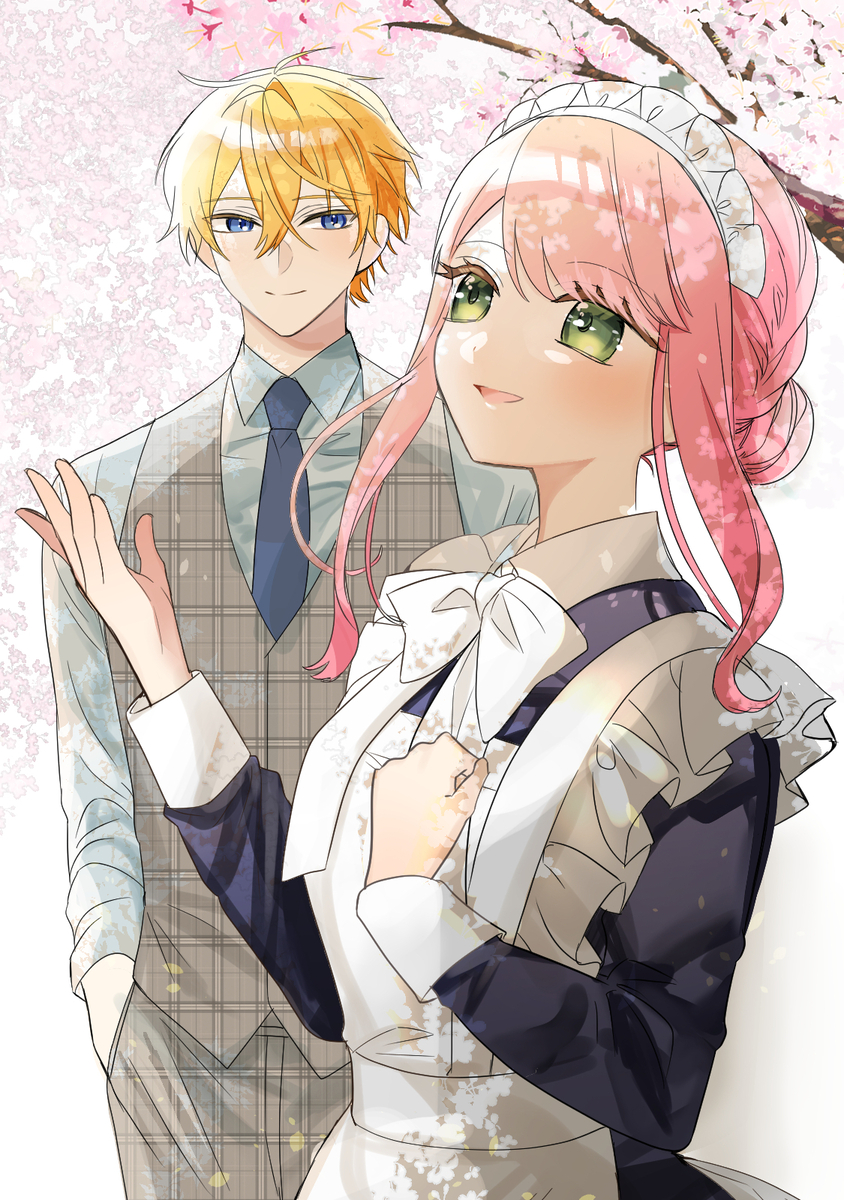 This is a pixiv picture whose title is 春の日メイドさん.
