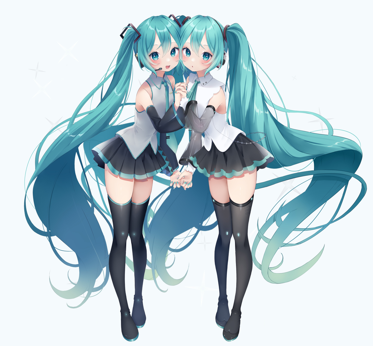 This is a pixiv picture whose title is V2とNT.