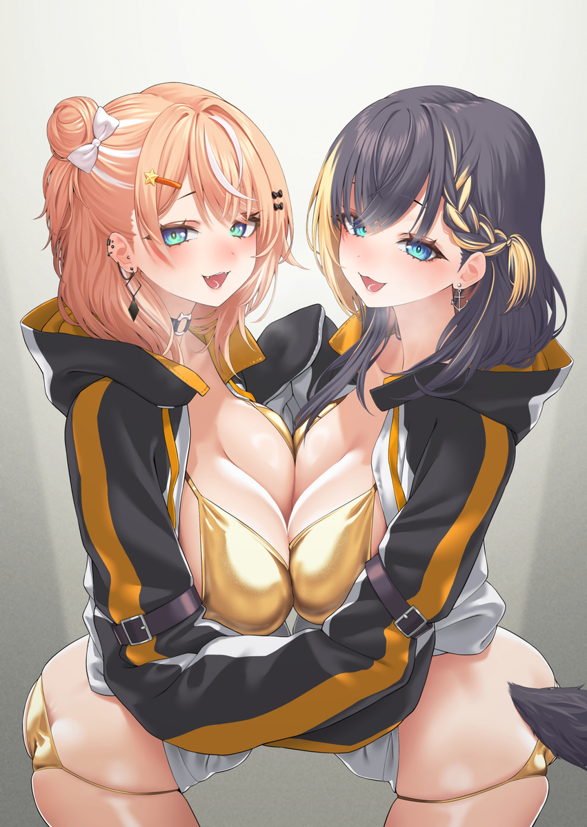 This is a pixiv picture whose title is でかい金ビキニが巨乳には良く似合う.
