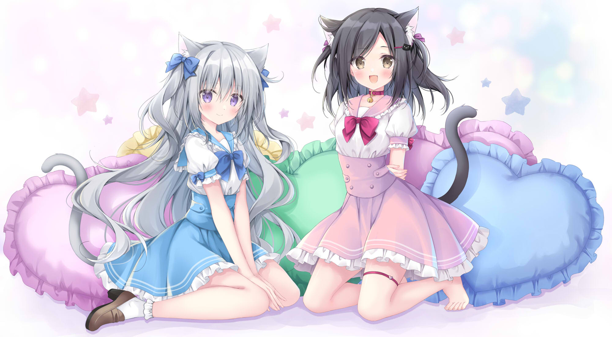 This is a pixiv picture whose title is 香鳴ハノン＆こりえちゃん.