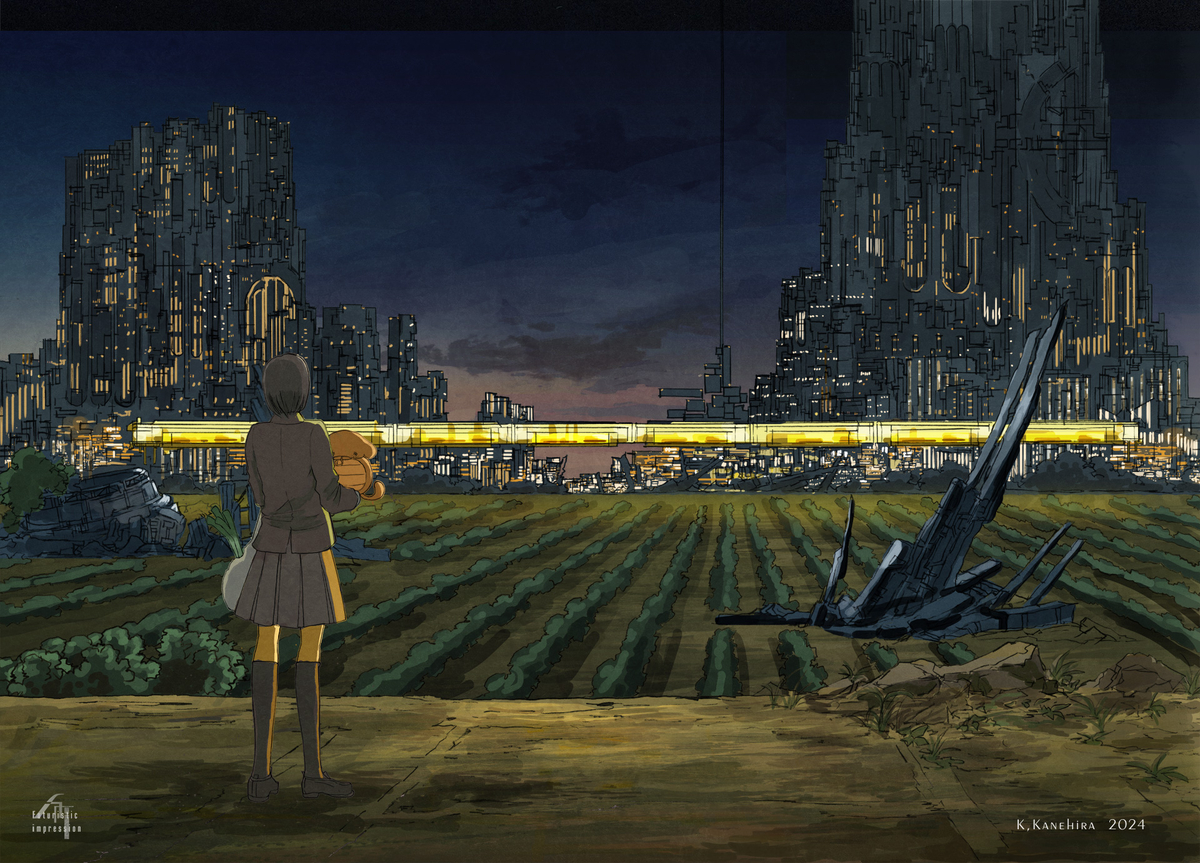 This is a pixiv picture whose title is 煌めく畑を眺めて.