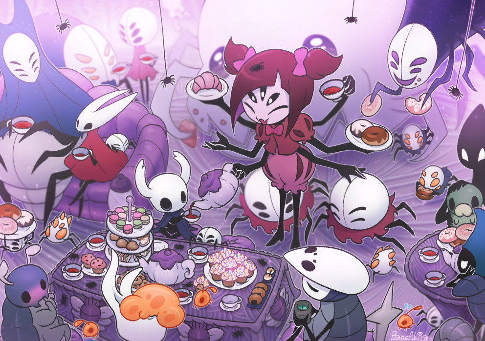 This is a pixiv picture whose title is 【skeb】Spider Tea Party!.