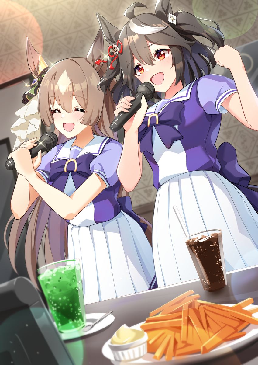This is a pixiv picture whose title is 「「あきらめないから～始まるんだ～♪」」.