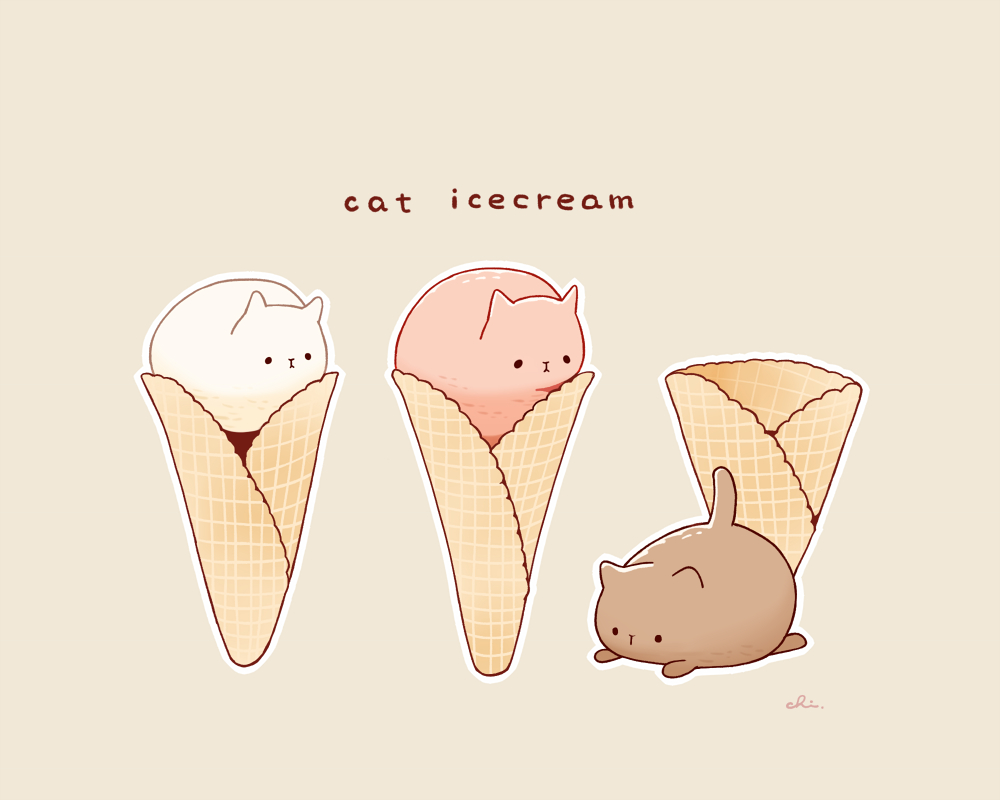 This is a pixiv picture whose title is ねこアイス.