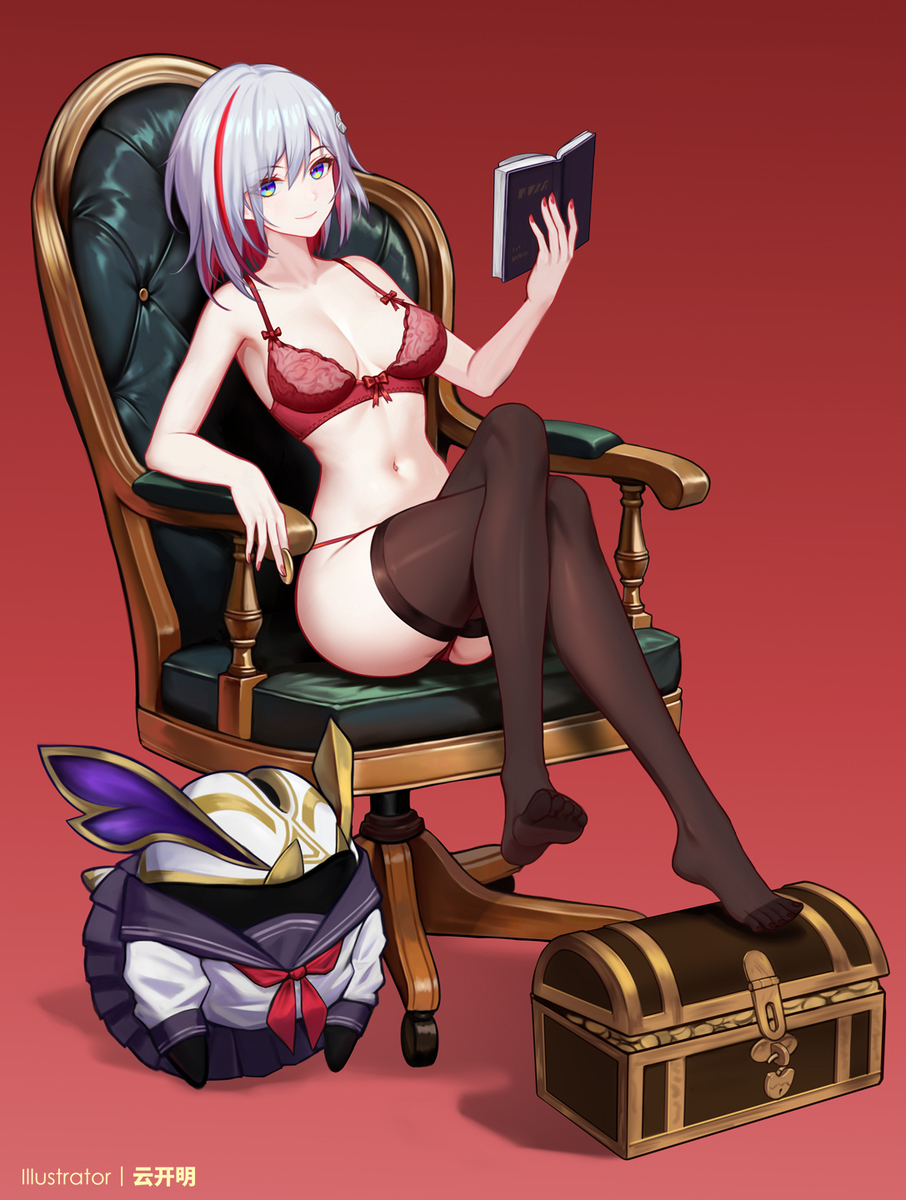 This is a pixiv picture whose title is 托帕看书.