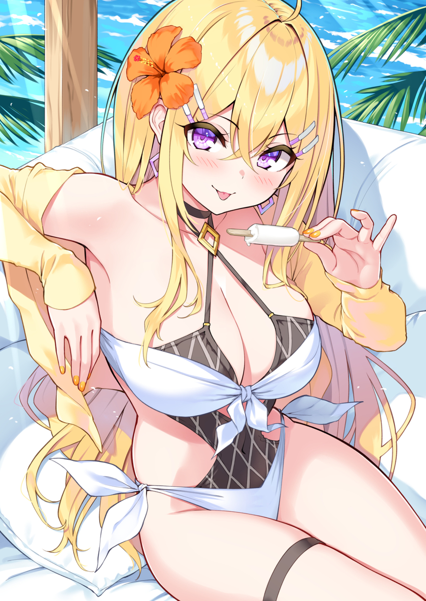 This is a pixiv picture whose title is 水着牡丹さん.