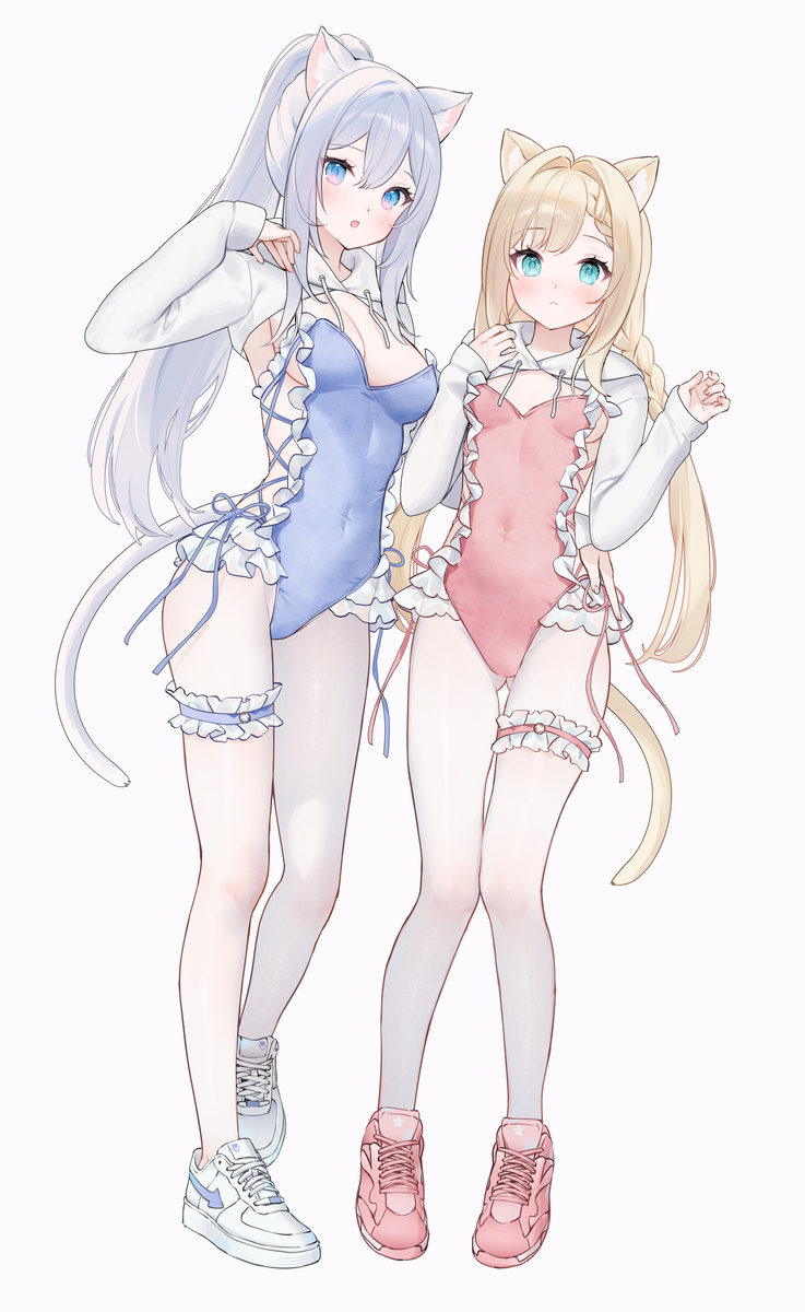 This is a pixiv picture whose title is Bunny suits and sneakers.